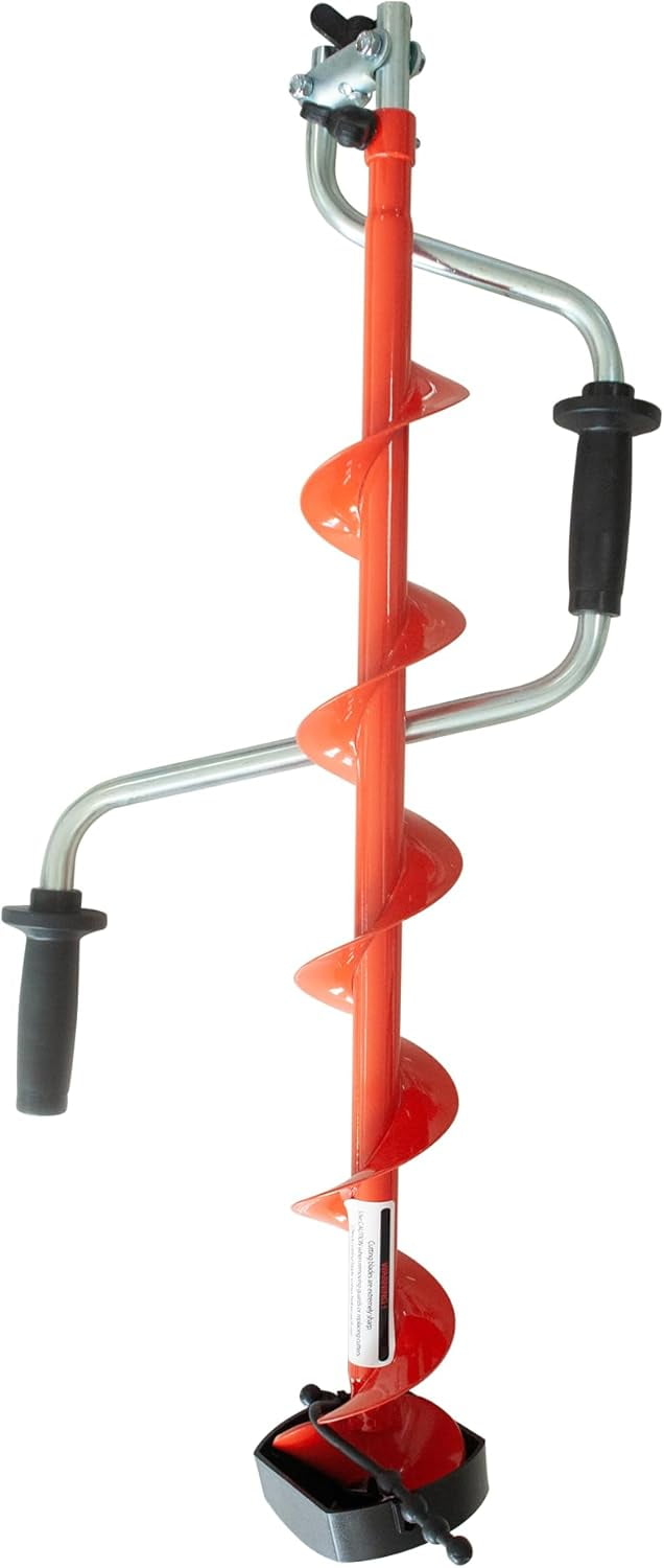THUNDERBAY Hand Ice Fishing Auger with Dual Curved Blades, 4-8 Inch