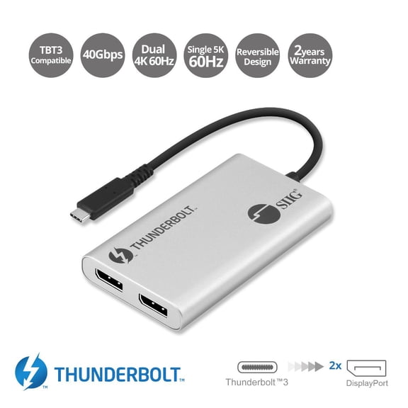 SIIG Thunderbolt 3 to Dual DP 1.2 Adapter