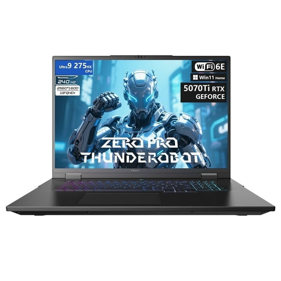 THUNDEROBOT Zero 18 Pro Laptop, 18" QHD+ 240Hz, Intel Ultra 9 275HX, GeForce RTX 5070Ti, 32GB DDR5 RAM, 1TB SSD, Wi-Fi 6E