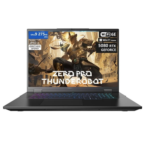 THUNDEROBOT Zero 18 Pro Laptop, 18" QHD+ 240Hz, Intel Ultra 9 275HX, GeForce RTX 5080, 32GB DDR5 RAM, 1TB SSD, Wi-Fi 6E