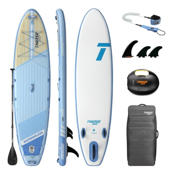 THURSO SURF Inflatable Stand Up Paddle Board All-around SUP Waterwalker 126 10'6×31''×6'' Deluxe Package | Carbon Shaft Paddle | Roller Backpack | Rechargeable Electric Pump | Coiled Leash (Dusk)