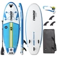 thumbnail image 1 of THURSO SURF Prodigy Junior Kids Inflatable SUP Stand Up Paddle Board 7'6 x 30'' x 4'' TWO LAYER includes Adjustable CARBON Shaft Paddle/3 Fins/Leash/Pump/Backpack (Blue), 1 of 1