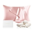 thumbnail image 1 of THXSILK 19 Momme Silk Pillowcase, Mulberry Silk Pillow Case with Hidden Zipper, Both Sided 100% Natural Mulberry Silk, King Size(20"x36"), Charming Pink, 1 of 8