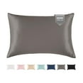 thumbnail image 1 of THXSILK 25 Momme Silk Pillowcase, Both Side 100% Mulberry Silk Pillowcase for Hair and Skin, Natural Mulberry Silk Dual Sides with Hidden Zipper, King(20"X36"), Charcoal, 1 of 8