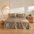 thumbnail image 1 of THXSILK 4 Pcs Silk Sheet Set, Luxury Bedding Sets, 1 Fitted Sheet, 1 Flat Sheet & 2 Pillowcase, 100% Natural Mulberry Silk, Cal.King Size, 1 of 8