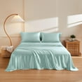 thumbnail image 1 of THXSILK 4 Pcs Silk Sheet Set, Luxury Bedding Sets, 1 Fitted Sheet, 1 Flat Sheet & 2 Pillowcase, 100% Natural Mulberry Silk, Cal.King Size, 1 of 8
