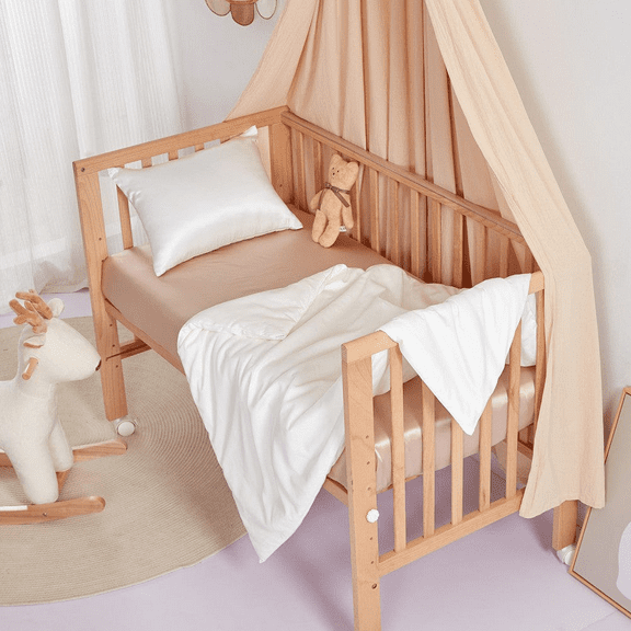 THXSILK All Seasons 6A Toddler Silk Comforter for Baby-White