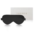 thumbnail image 1 of THXSILK Luxury Silk Sleep Mask for Woman, Natural 25 Momme Mulberry Silk, Night Eye Shade with Elastic Strap/Headband, Black, 1 of 6