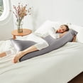 thumbnail image 1 of THXSILK Silk Body Pillowcase, 20"x60", Long Side Hidden Zipper, 100% Mulberry Silk Pillowcase for Hair and Skin, Breathable & Soft for Pregnant & Family, Gray, 1 of 8
