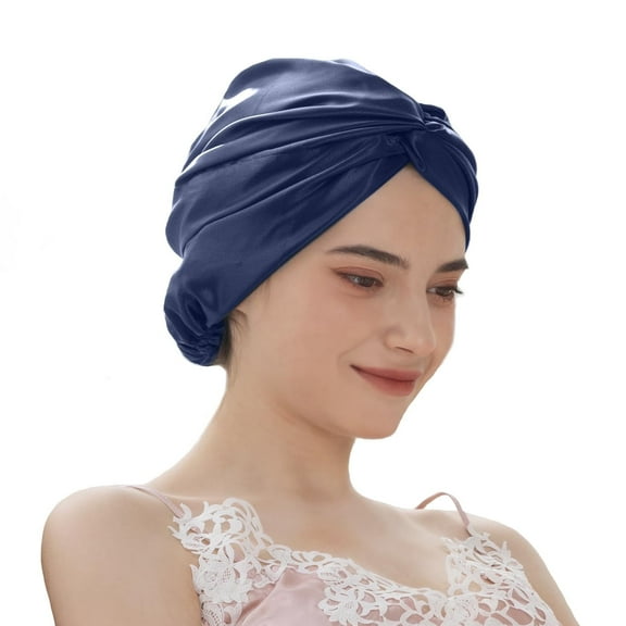 THXSILK Silk Bonnet for Sleeping, 19 Momme Grade-6A 100% Pure Mulberry Silk Bonnet for Hair Care, Double Layer, Elastic Design
