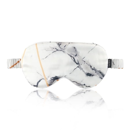 THXSILK Silk Night Eye Shade, 19 Momme Mulberry Silk Eye Mask, 100% Real Natural Pure Silk Eye Sleep Shade Cover, Geometric Marble