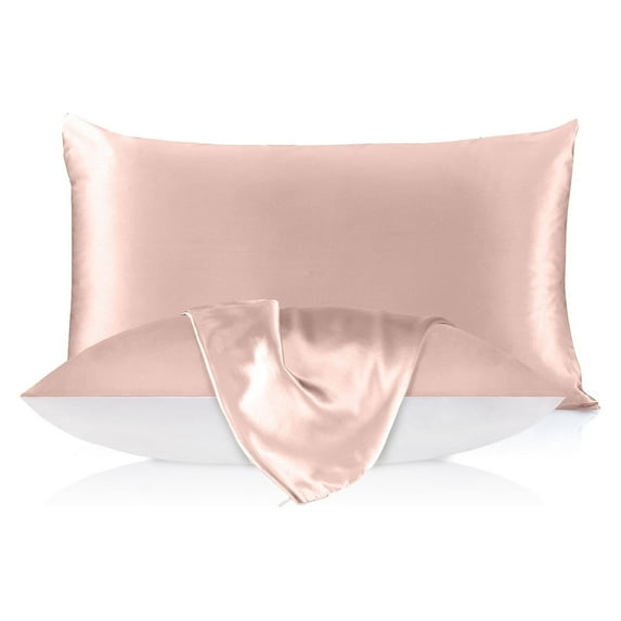 THXSILK Silk Pillowcase, 19 Momme Zippered Silk Pillowcase with Cotton Underside, 100% Pure Mulberry Silk Pillowcase, 1Pcs, Standard Size(20"x26"), Dark Pink
