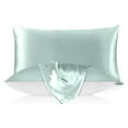 thumbnail image 1 of THXSILK Silk Pillowcase, 19 Momme Zippered Silk Pillowcase with Cotton Underside, 100% Pure Mulberry Silk Pillowcase, 1Pcs, Standard Size(20"x26"), Light Blue, 1 of 6