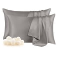 thumbnail image 1 of THXSILK Silk Pillowcase Set of 2 , Both Side 100% Pure 19 Momme Silk, Silk Pillowcase for Hair & Skin, Gifts for Women Men, Queen (20" x 30"), Light Gray, 1 of 7