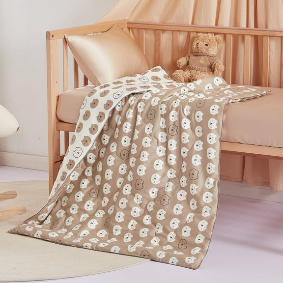 THXSILK Silk Toddler Comforter for Spring/Summer/Fall, 100% Grade 6A Mulberry Silk Filling, Lightweight Cozy Warm Bed Blanket, 35" x 44", 150g/0.33lb