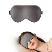 THXSILK Sleep Mask, 100% Pure Mulberry Silk, Night Eye Shade with Elastic Strap/Headband, Sleep Mask for Your Eyes, Gray