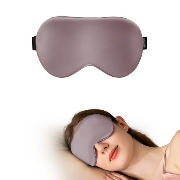THXSILK Sleep Mask, 100% Pure Mulberry Silk, Night Eye Shade with Elastic Strap/Headband, Sleep Mask for Your Eyes, Purple