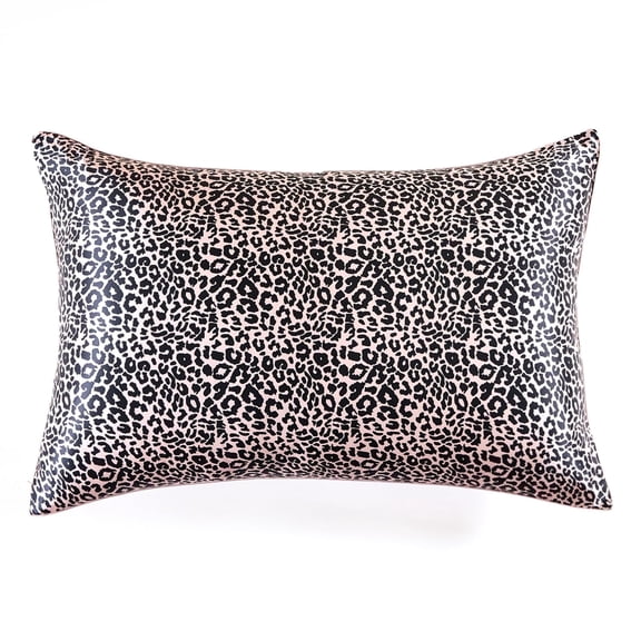 THXSILK Standard Size Silk Pillowcase, 19 Momme Natural Mulberry Pillow Case for Hair and Skin, Grade 6A+ Mulberry Silk Pillow Case with Hidden Zipper, 20"x26", Leopard