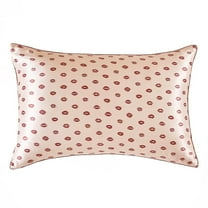 THXSILK Standard Size Silk Pillowcase, 19 Momme Natural Mulberry Pillow Case for Hair and Skin, Grade 6A Mulberry Silk Pillow Case with Hidden Zipper, 20"x26", Red lips