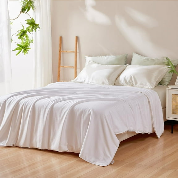 THXSILK Winter Silk Comforter/Duvet/Quilt, 100% Grade 6A Natural Long Strand Silk Bedding, Pure Cotton Shell(White), Twin Size 67in x 87in/170cm x 220cm, Silk Weight 3.3lb/1.5kg