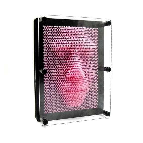 THY COLLECTIBLES 3D Pin Art Board - Classic Pin Art Toy Sculpture Pin Impression Mold 3-dimensional 5" x 7" (Pink)