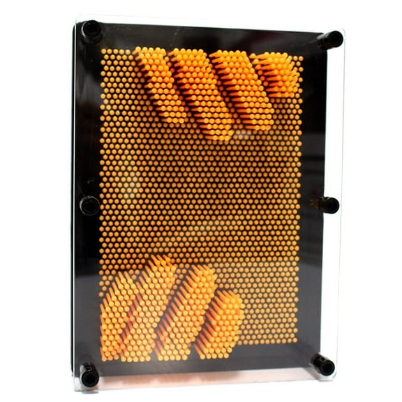 THY COLLECTIBLES 3D Pin Art Board - Classic Pin Art Toy Sculpture Pin Impression Mold 3-dimensional 5" x 7" (Yellow)