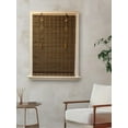 thumbnail image 1 of THY COLLECTIBLES Cordless Bamboo Window Blind Sun Shade, Light Filtering Roller Shades with Oriental Themed Decorative Brass Hooks Brown & Tan, W24 X H72, 1 of 5