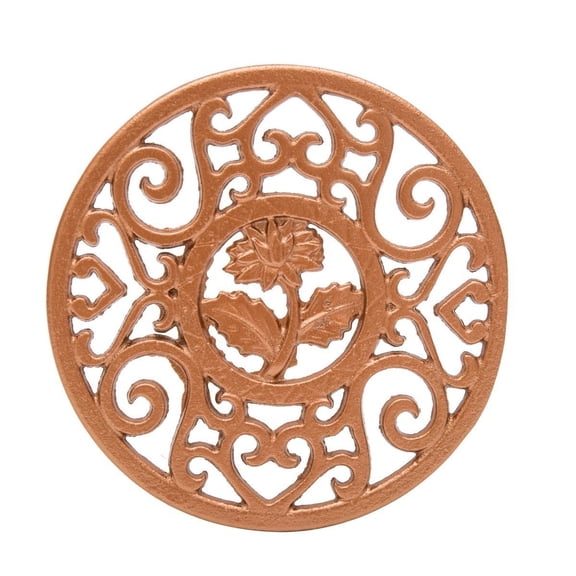 THY COLLECTIBLES Golden Cast Iron Trivet Teapot Tetsubin Stand, Floral Pattern Design