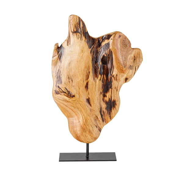 THY COLLECTIBLES Irregular Handcarved Root Wood Sculture, Wood Tabletop Abstract Standing Sculpture for Home Decor Natural Edge Tabletop Statue (Large)