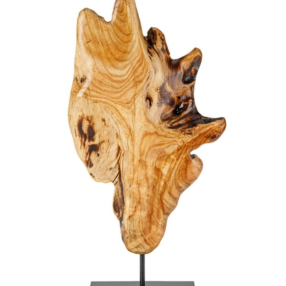 THY COLLECTIBLES Irregular Handcarved Root Wood Sculture, Wood Tabletop Abstract Standing Sculpture for Home Decor Natural Edge Tabletop Statue (Small)