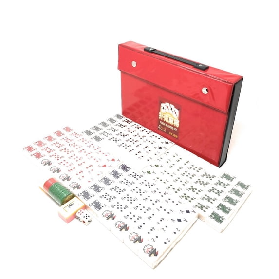 THY COLLECTIBLES Mahjong Tiles Poker Rummy Game Set 120 White Poker Tiles