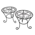 thumbnail image 1 of THY COLLECTIBLES Metal Potted Plant Stands Rust Proof Iron Art Flower Pot Holder Rack Steel Short Planter Supports Trivet Floor Garden Pots Containers Vase Fishbowl Stand (2 Pcs), 1 of 6