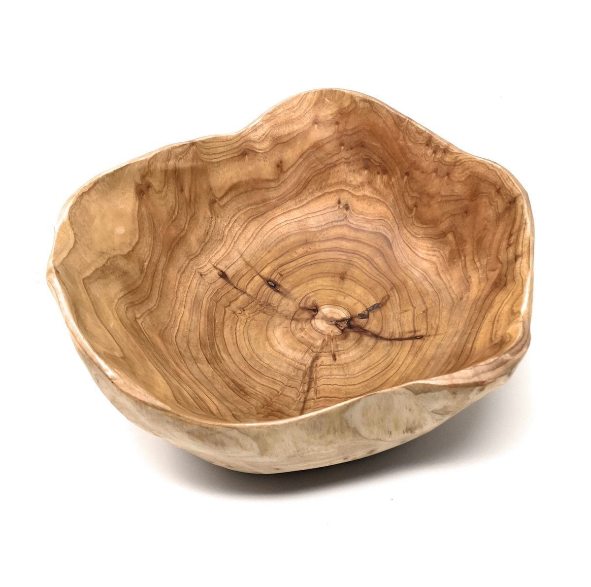 Handmade Rustic Cedar Wood Round Serving Bowl