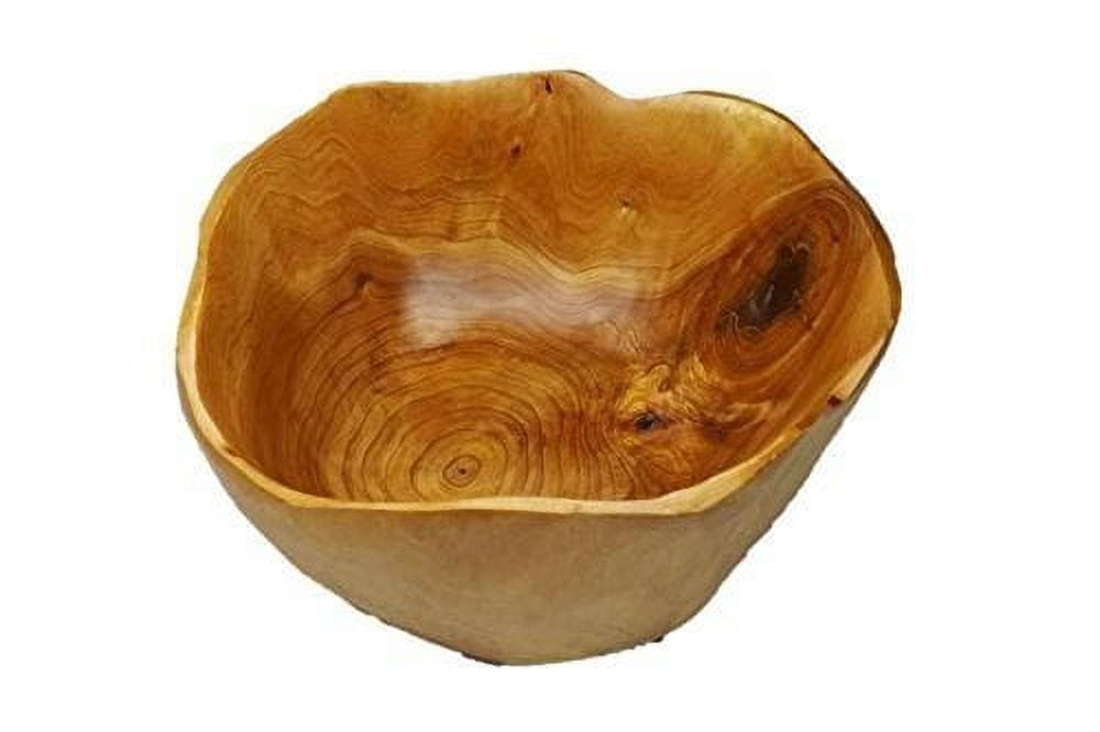 Handmade Rustic Cedar Wood Round Serving Bowl