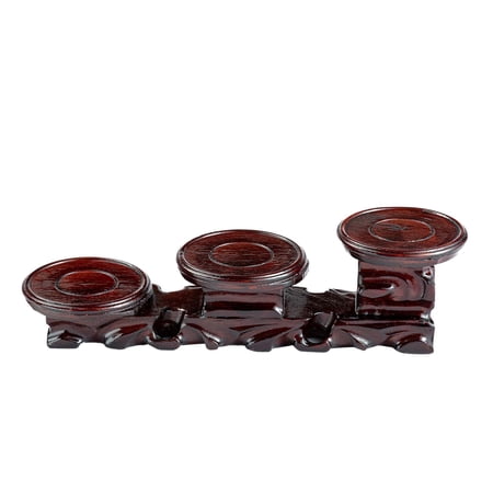 THY Collectibles Oriental Rosewood 3-Plant Stand, Small Plant Stand for Indoor Tabletop Desktop, Mini Succulent Windowsill Shelf, Herb Display Rack for Home and Office (L11" x W3.25" x H3.25")