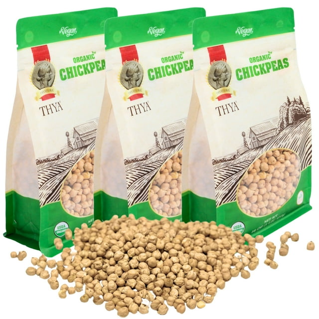 THYA Organic Chickpeas TWE5&nbsp;| Organic Garbanzo Beans, 3 LB (3 x 1 LB Packs)