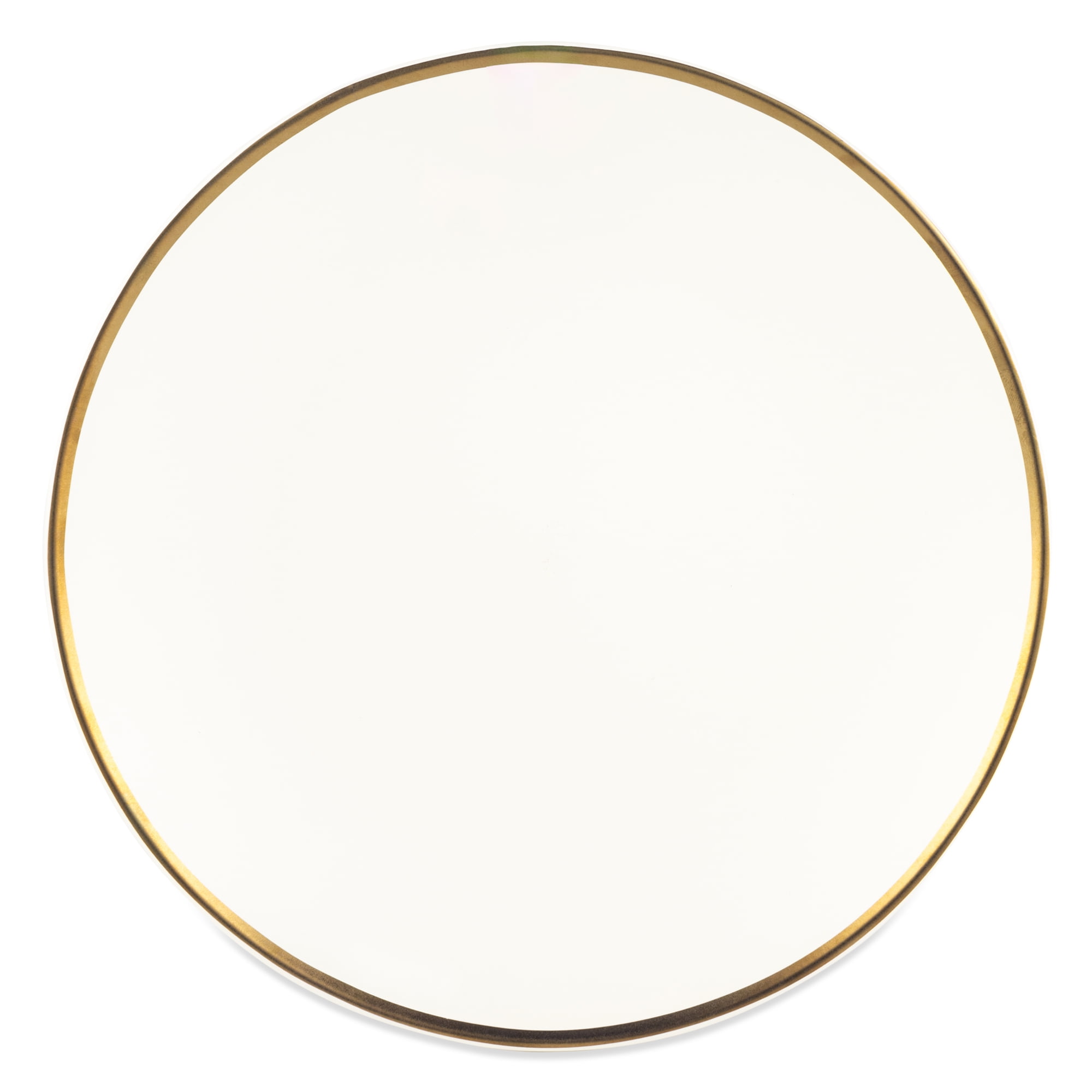 Thyme and Table Everest Collection Dinner Plate, White and Gold