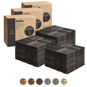 30 Pcs Interlocking Deck Tiles, Patio Flooring - Outdoor Waterproof Acacia Wood Tiles for All Weather Use - Balcony, Backyard, Indoor & Outdoor