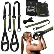 THYSOL  Resistance Trainer Pro Xtreme Straps Army | Sling Trainer Set with Adjustable Door Anchor | Fitness Home Workouts - Suitable for Travelling & for Training Indoor & Outdoor Army Green