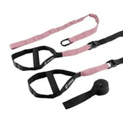 THYSOL  Resistance Trainer Pro Xtreme Straps | Sling Trainer Set with Adjustable Door Anchor | Fitness Home Workouts - Suitable for Travelling & for Training Indoor & Outdoor Light Pink