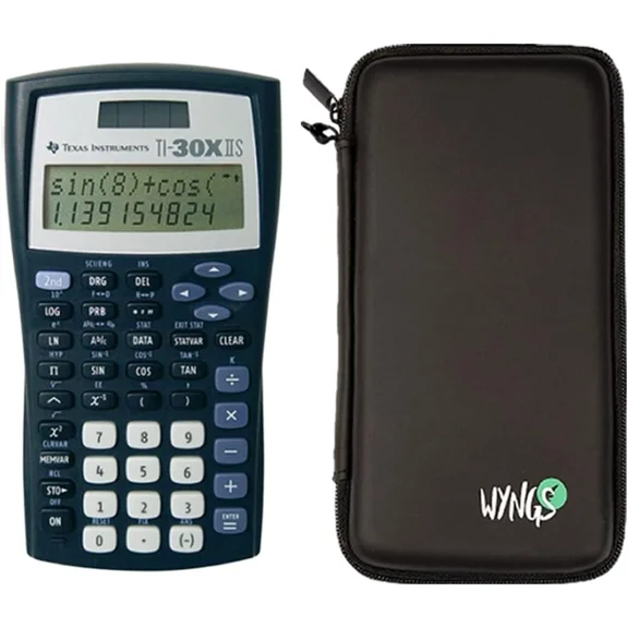 TI 30 XIIS Technical Scientific Calculator + WYNGS Protective Case Black