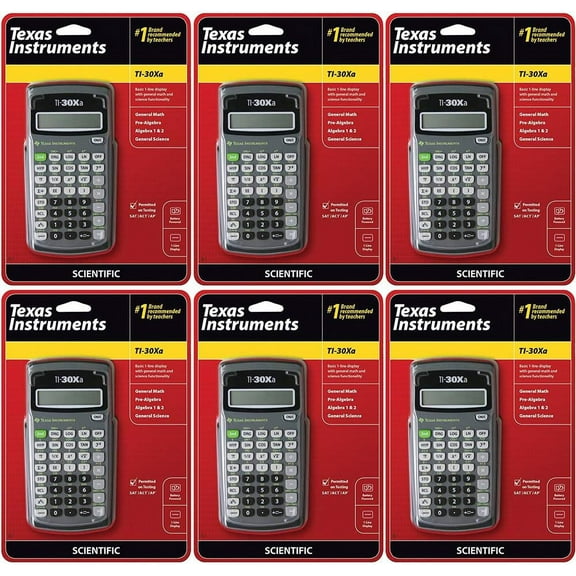 TI-30Xa Scientific Calculator, 10-Digit LCD, Total 6 EA, Sold as 1 Carton
