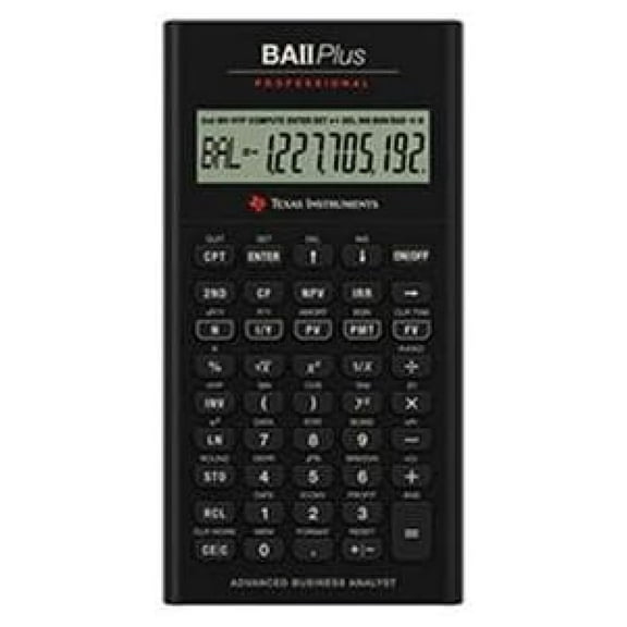 TI BA II Plus Professional Financial Calculator - 10 Character(s) - LCD - Battery Powered