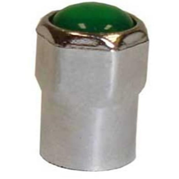 TI111 Chromed Plastic Hex Cap with Green ID for TPMS - Box of 100
