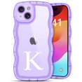 thumbnail image 1 of TIAN LI for iPhone 15 Case, A-Z Initials Personalized iPhone 15 Case for Girl, Kawaii Stylish Protective iPhone 15 Case for Women - Purple-K, 1 of 6