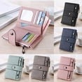 thumbnail image 1 of TIANBEN Small Female Card Leather Zip Wallet, Pink, 1 of 2