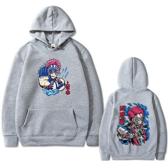 TIANCHU Anime Akaza Hoodie - Unisex Oversized Casual Pullover,L,grey
