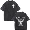 thumbnail image 1 of TIANCHU Christian Jesus Bible Verse Washed Cotton Unisex T-Shirt – Vintage Oversized Harajuku Streetwear Short Sleeve Tee, 1 of 5