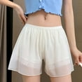 thumbnail image 1 of CALAFEBILA Casual Flowy Shorts for Women Summer White Chiffon Lace ThinStyle Anti-exposure Can Be Worn Outside Loose Flower Bud Insurance Leggings Mother's Day Leisure Shorts, 1 of 7