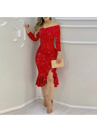 Sexy plain slim off shoulder fork shop evening dress
